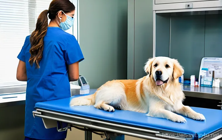 동물병원 내 수의사 역할 구분 - **Prompt:** A dynamic scene in a brightly lit, modern veterinary emergency room. A diverse female ve...