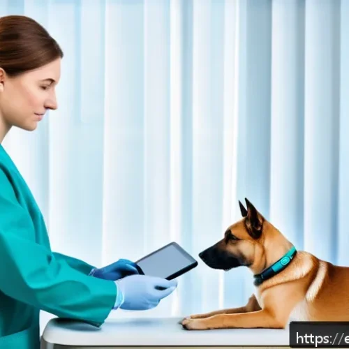 수의사와 간호사의 협력 사례 - A busy veterinary clinic scene showing a veterinarian and a nurse collaborating closely during a pat...