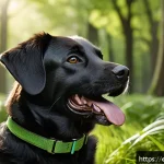 수의사가 흔히 다루는 기생충 사례 - A detailed close-up illustration of a happy dog outdoors in a lush, green park setting, showing the ...