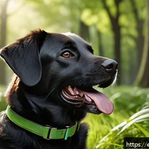 수의사가 흔히 다루는 기생충 사례 - A detailed close-up illustration of a happy dog outdoors in a lush, green park setting, showing the ...